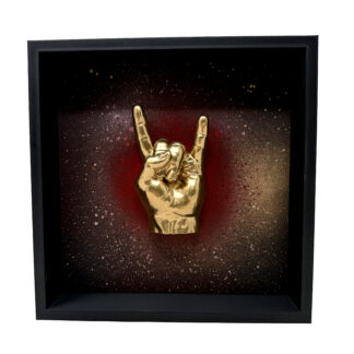 Quadro decorativo materico raffigurante la ciorta napoletana con mano tridimensionale