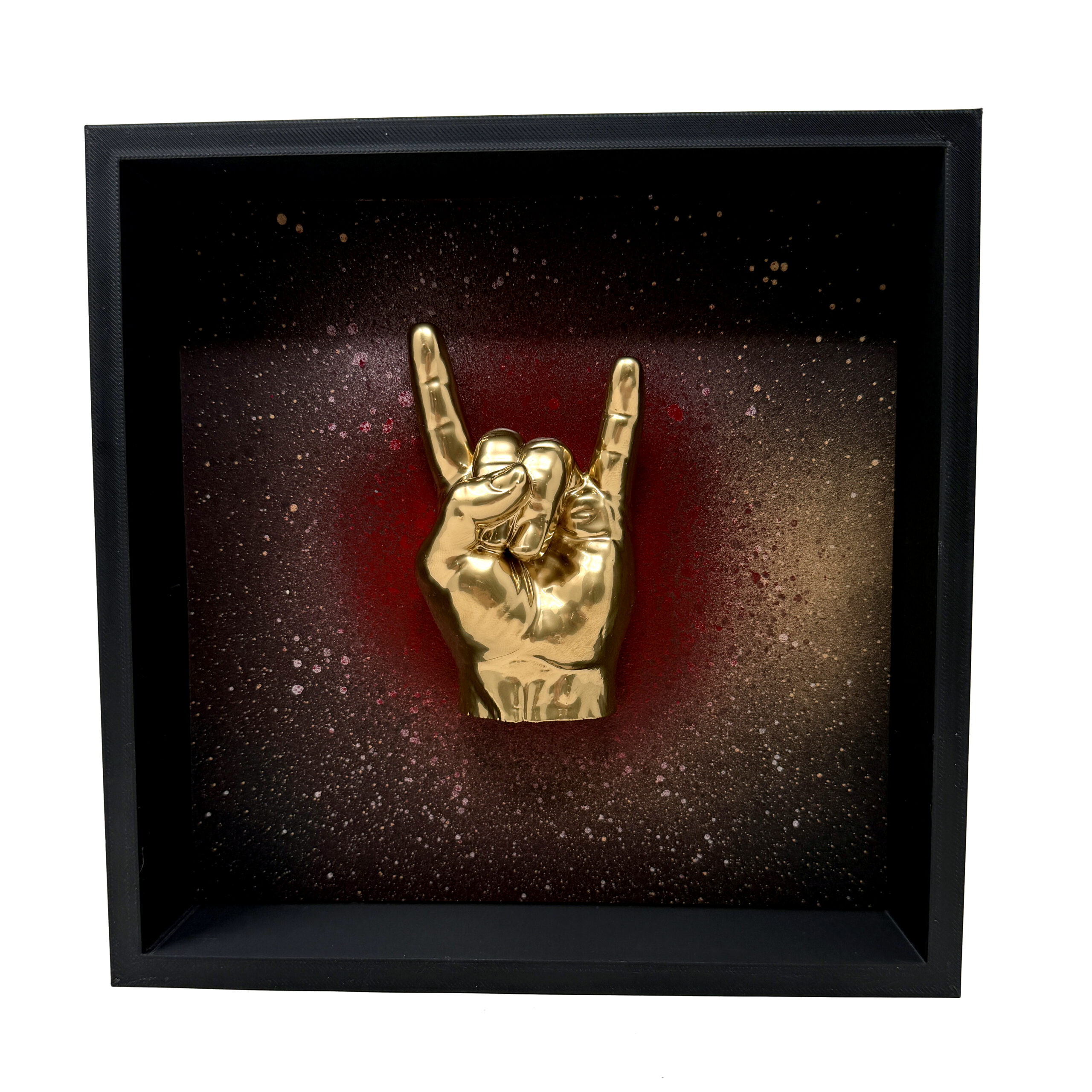 Quadro decorativo materico raffigurante la ciorta napoletana con mano tridimensionale