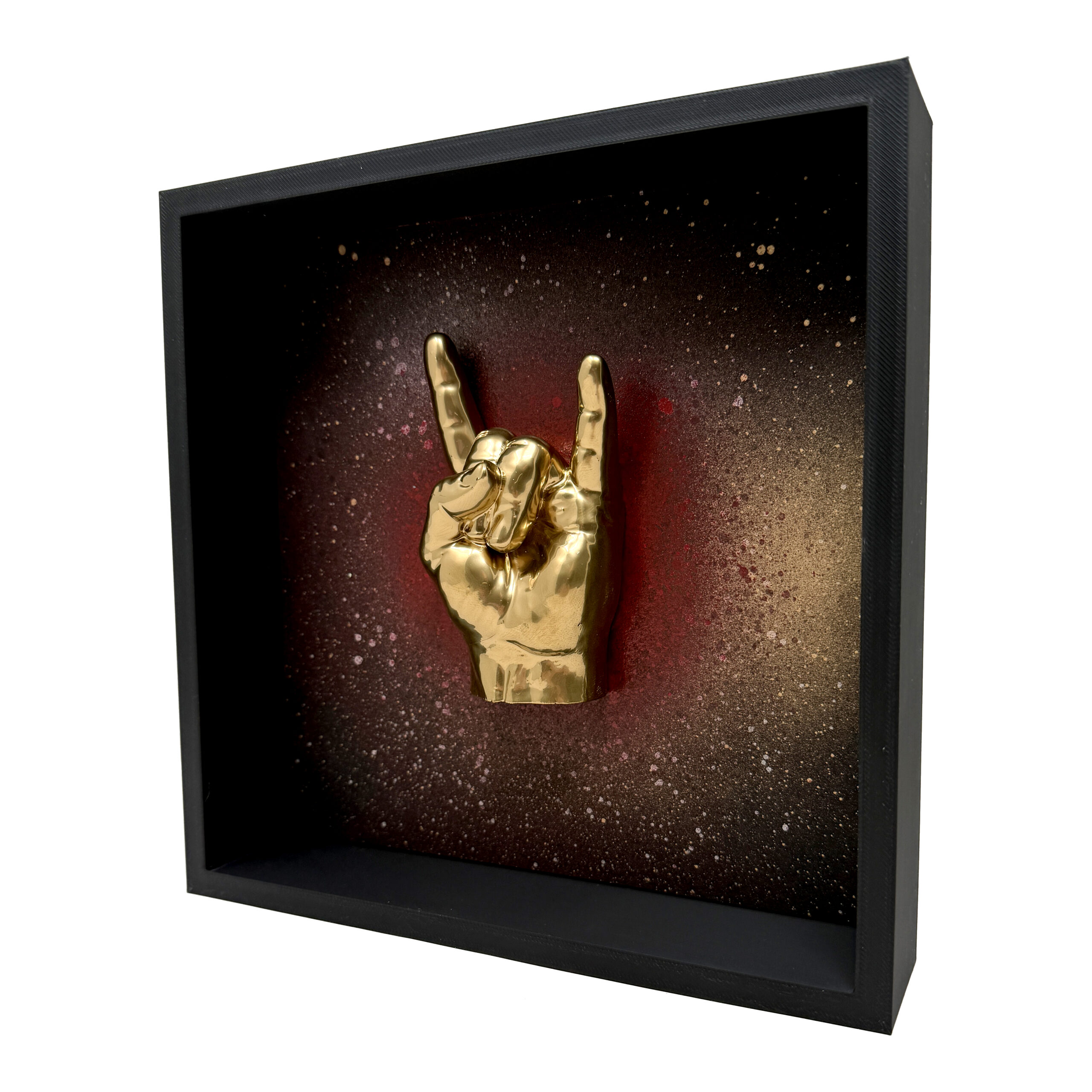 Quadro decorativo materico raffigurante la ciorta napoletana con mano tridimensionale